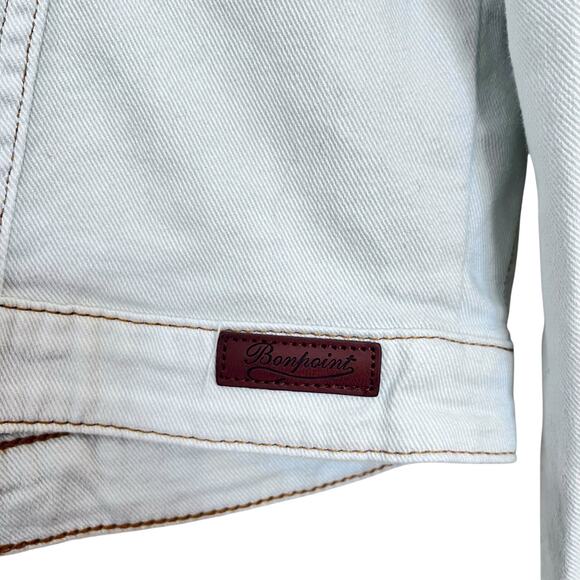 Bonpoint Girls Light Blue Decorative-Stitching Denim Jacket size 14 - Picture 3 of 9